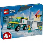 Lego City Great Vehicles Emergency Ambulance and Snowboarder